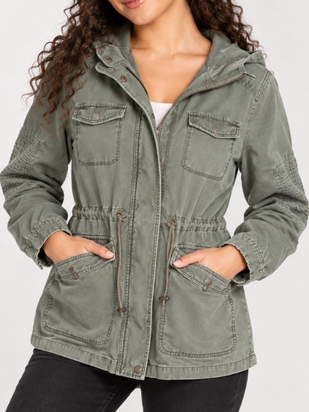 A New Day Olive Cargo Utility Jacket Women’s Medium
